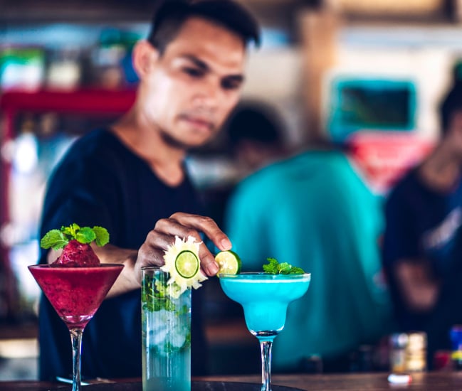 bartender with cocktail