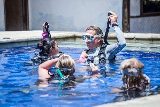 Confined water training session